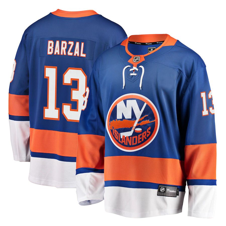 Men New York Islanders 13 Mathew Barzal Fanatics Branded Royal Home Premier Breakaway Player NHL Jersey